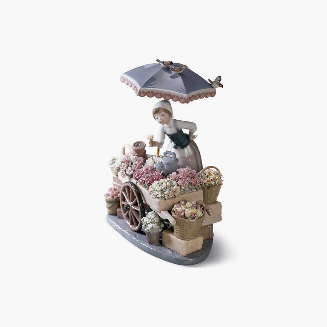 Escultura mujer El puesto de flores