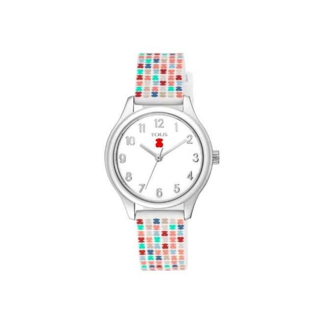 Reloj Tartan Kids de acero con correa de silicona multicolor