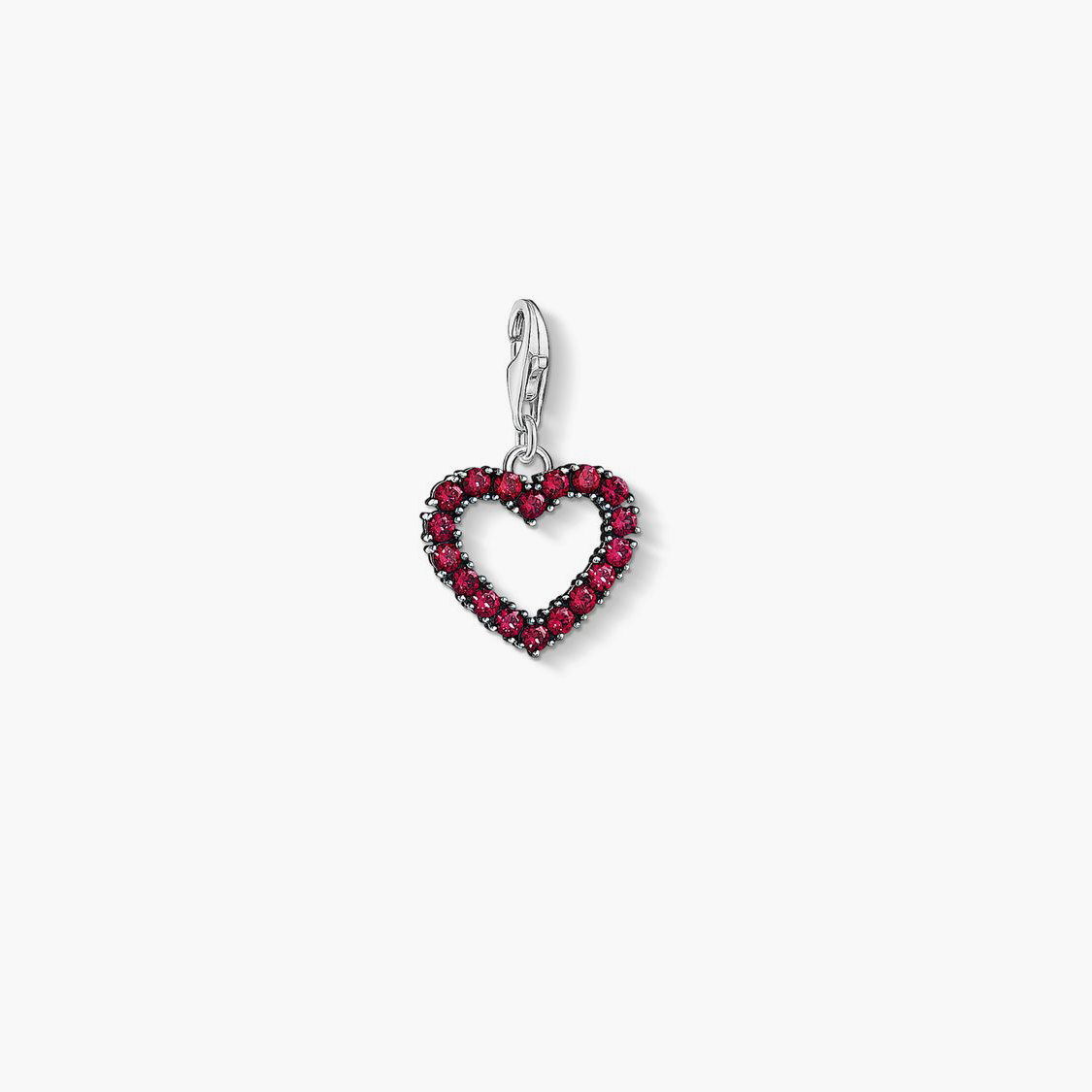 COLGANTE CHARM "CORAZÓN CON PIEDRAS ROSAS"
