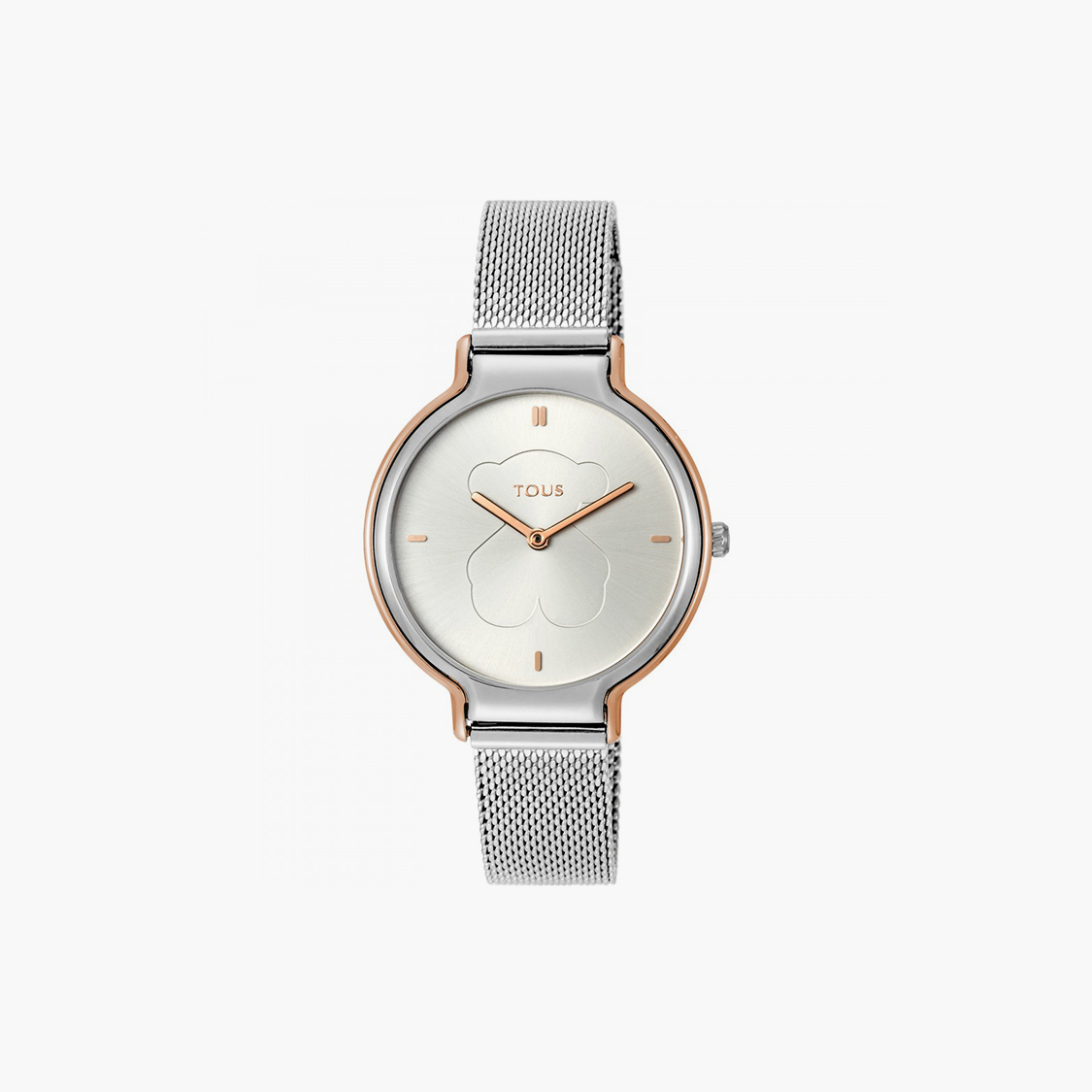 Reloj Real Bear bicolor de acero/IP rosado