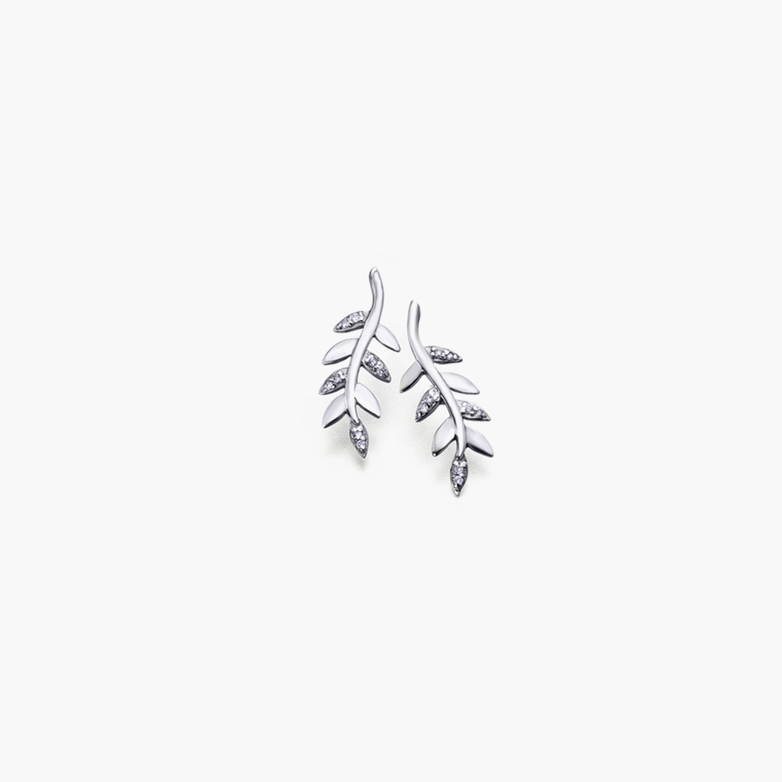 PENDIENTES HOJA ORO CON DIAMANTES