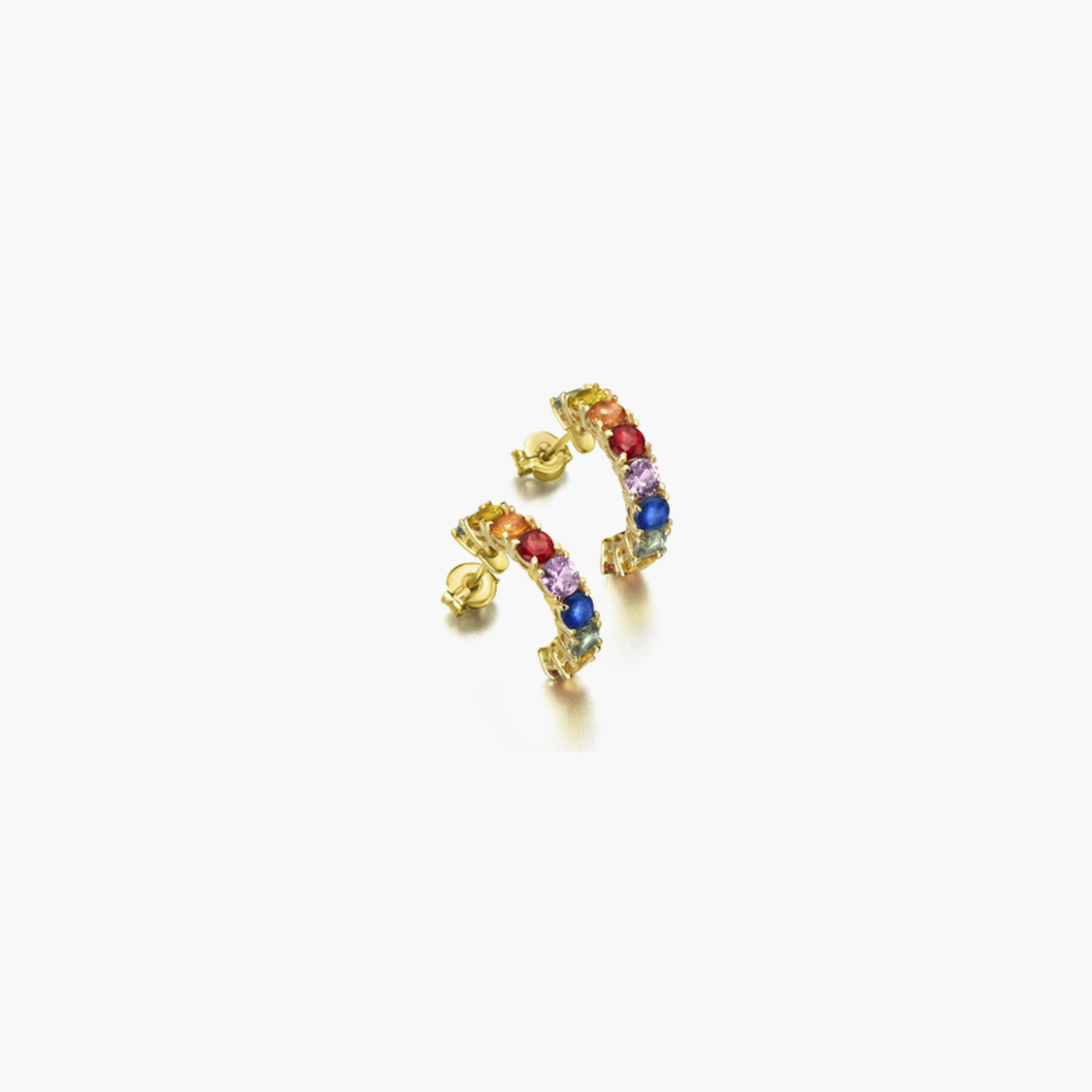 PENDIENTES ORO ZAFIROS COLORES