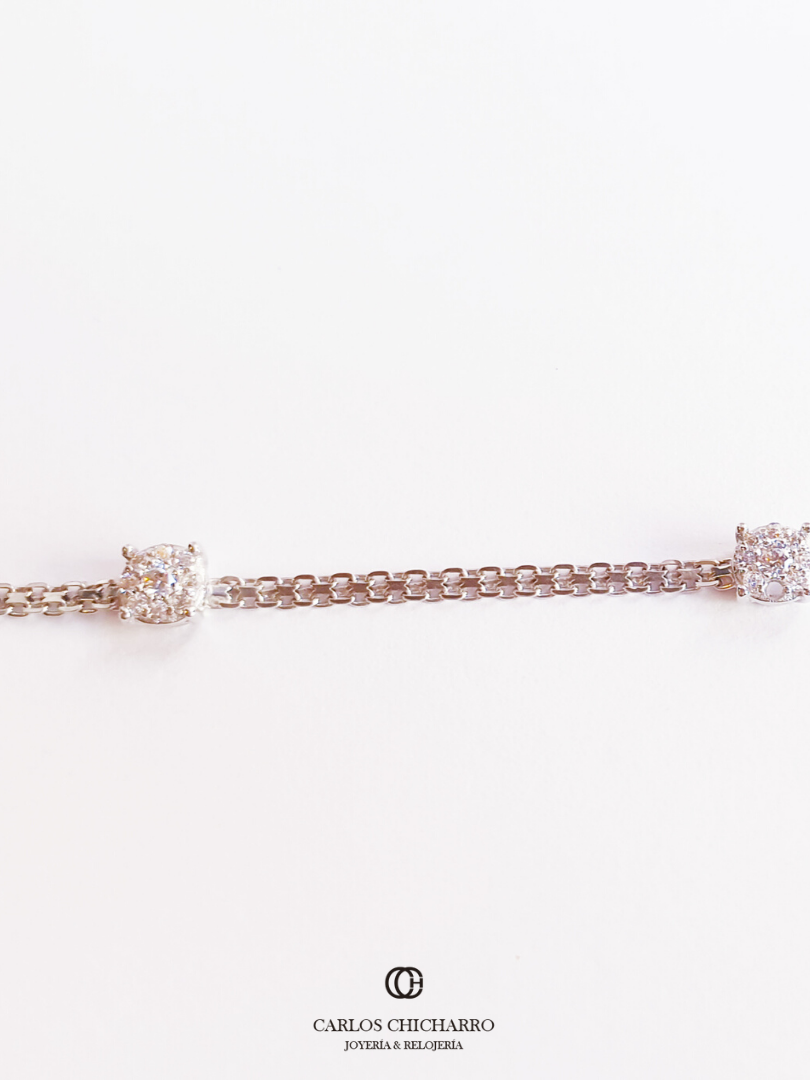 PULSERA ORO BLANCO CIRCONITAS