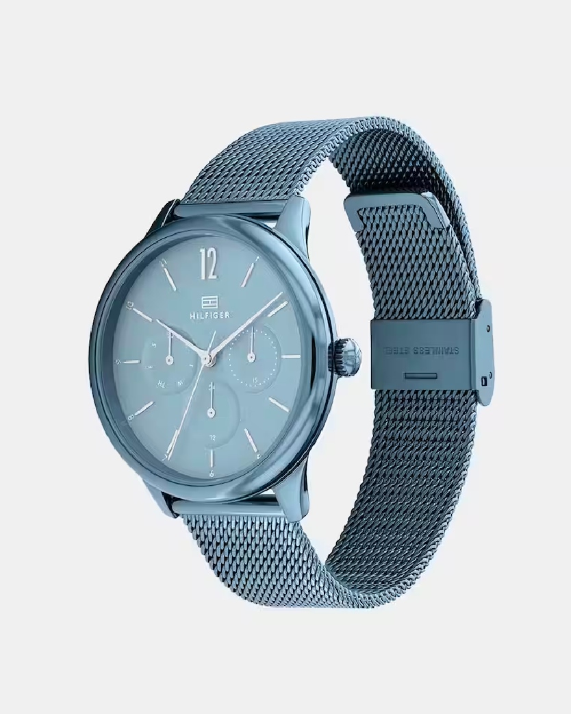 Tommy Hilfiger - Reloj de mujer Layla multifunción de acero azul