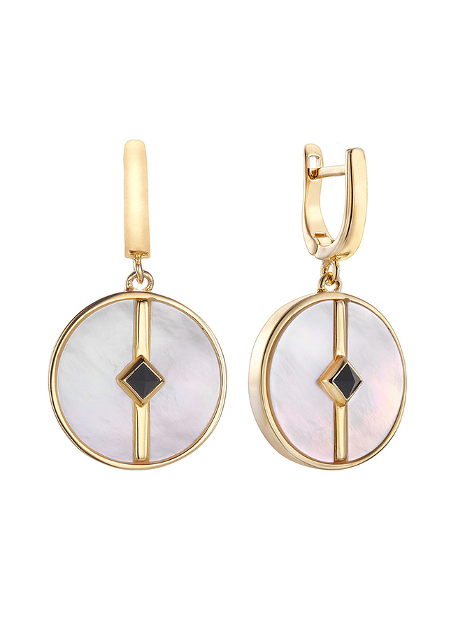 Durán Exquse – Pendientes de plata colección Diana con madreperla y ónix