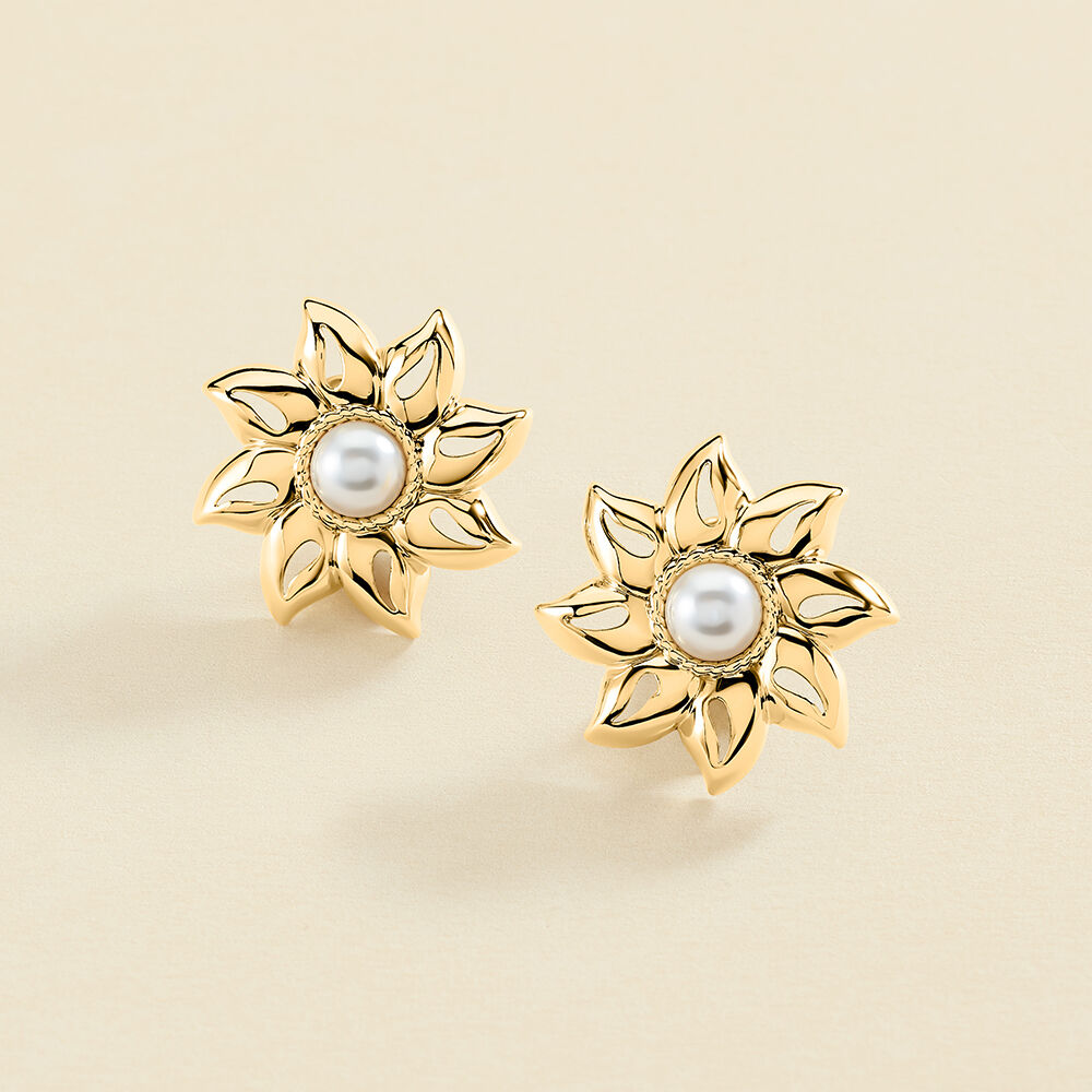 Agatha Paris – Pendientes largos N-13 – Perla / Oro