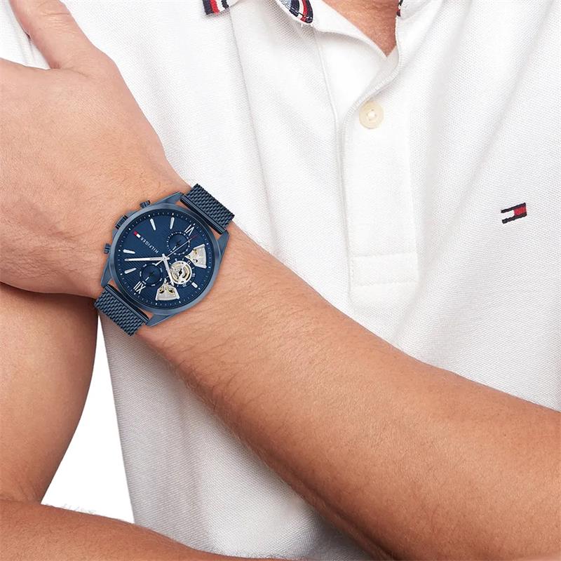 Tommy Hilfiger Reloj Baker Acero Inoxidable Azul Multifunción Hombre