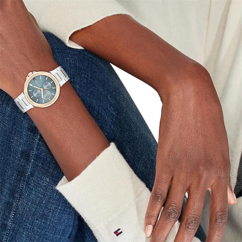 Tommy Hilfiger Lori Plateado, Rosado y Turquesa Multifunción Mujer