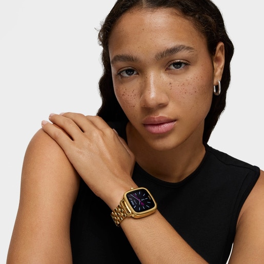 TOUS D-Connect Smartwatch con brazalete de acero dorado IPG