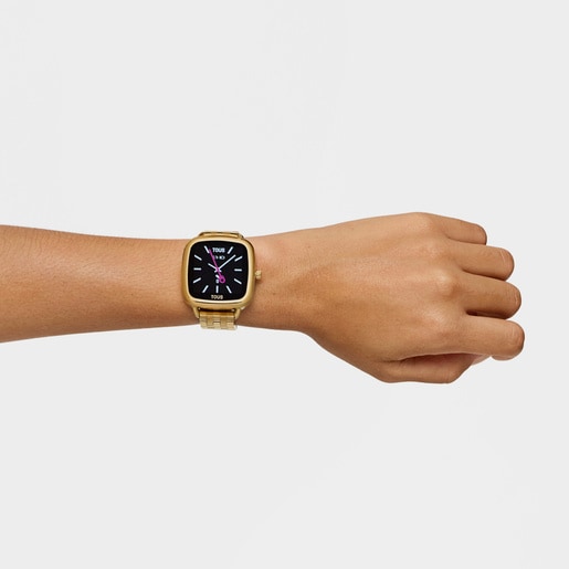 TOUS D-Connect Smartwatch con brazalete de acero dorado IPG
