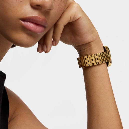 TOUS D-Connect Smartwatch con brazalete de acero dorado IPG