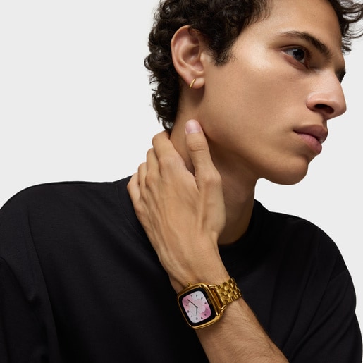 TOUS D-Connect Smartwatch con brazalete de acero dorado IPG