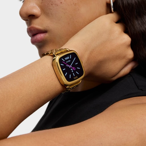 TOUS D-Connect Smartwatch con brazalete de acero dorado IPG