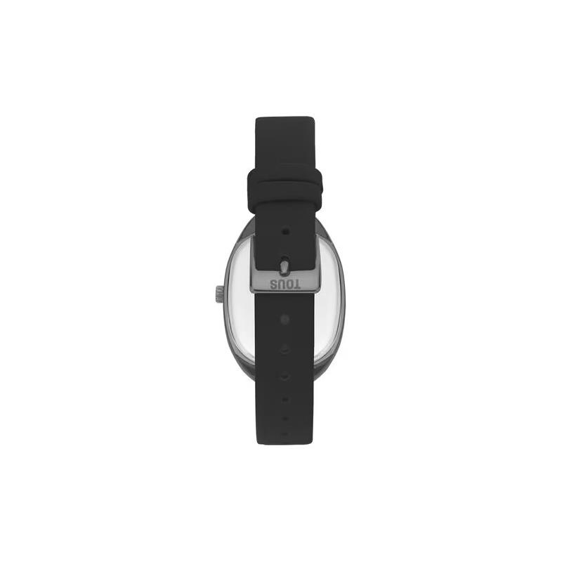 TOUS Heritage Reloj analógico de acero rosa IPRG con correa de piel negra