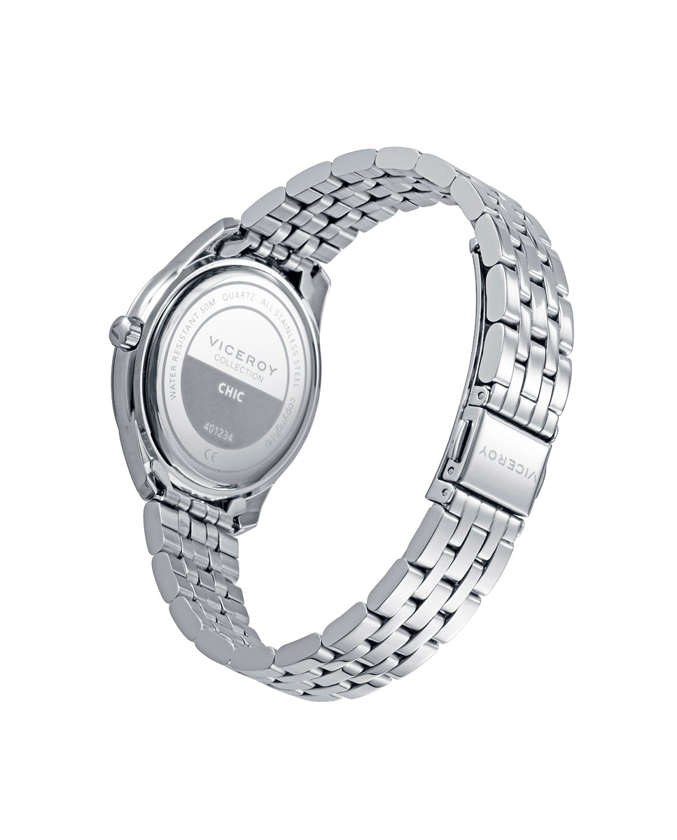 Viceroy - Pack reloj y pulsera caja de acero 5 atm y brazalete de acero con movimiento cuarzo