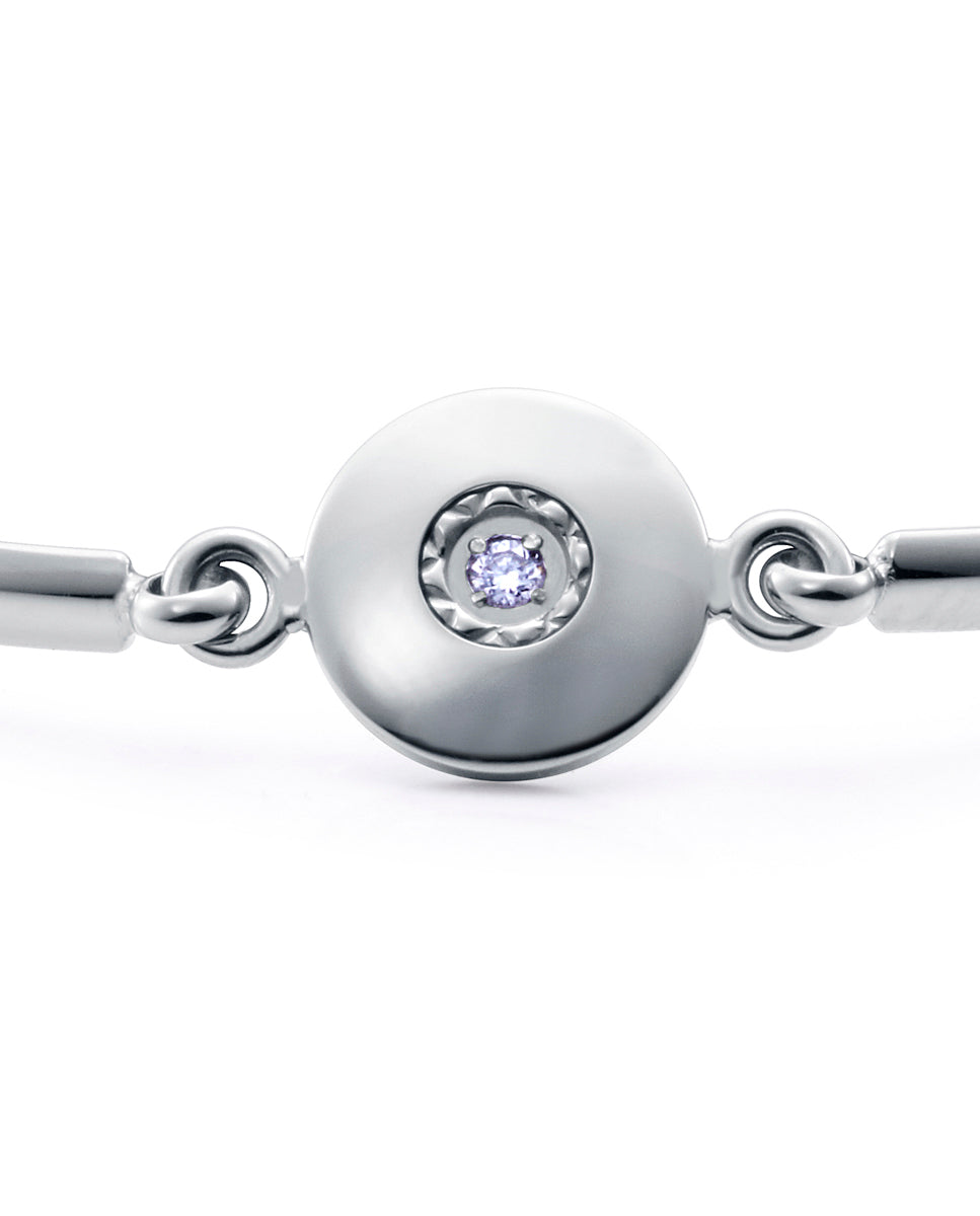 VICEROY Pulsera de Mujer de Acero Semi Rígida Colección Laura Escanes con Diamante Creado