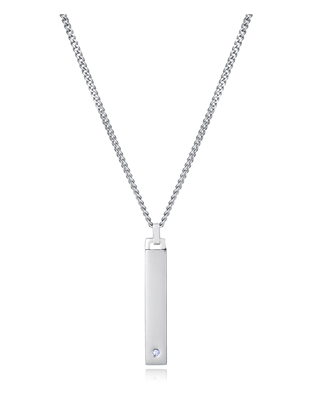 VICEROY Collar de Hombre de Acero y Barra Colgante Colección Laura Escanes con Diamante Creado