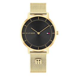 Reloj Tommy Hilfiger Tea Dorado y Negro Analógico Mujer
