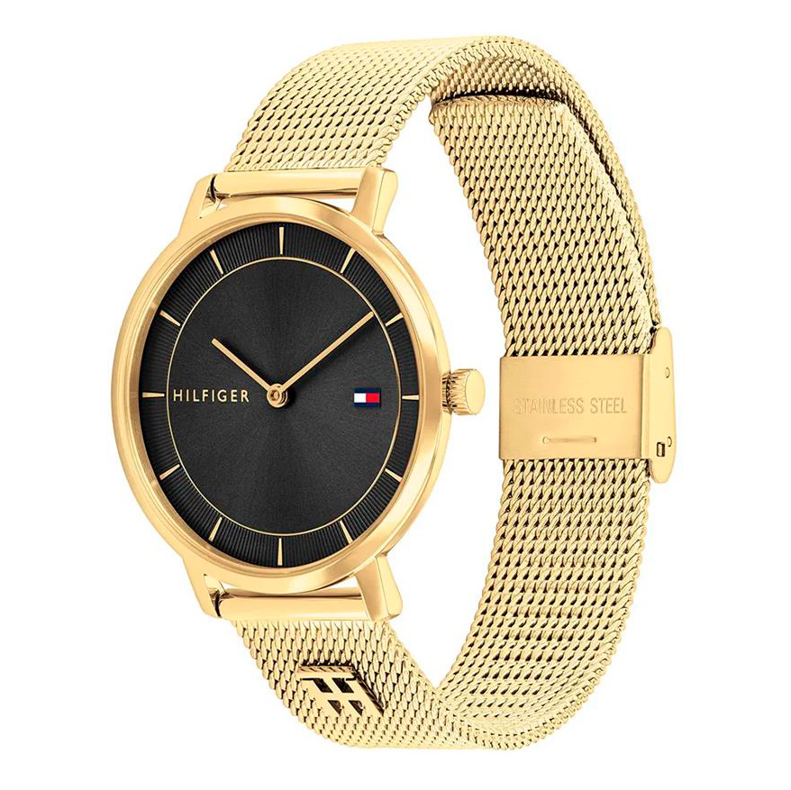 Reloj Tommy Hilfiger Tea Dorado y Negro Analógico Mujer