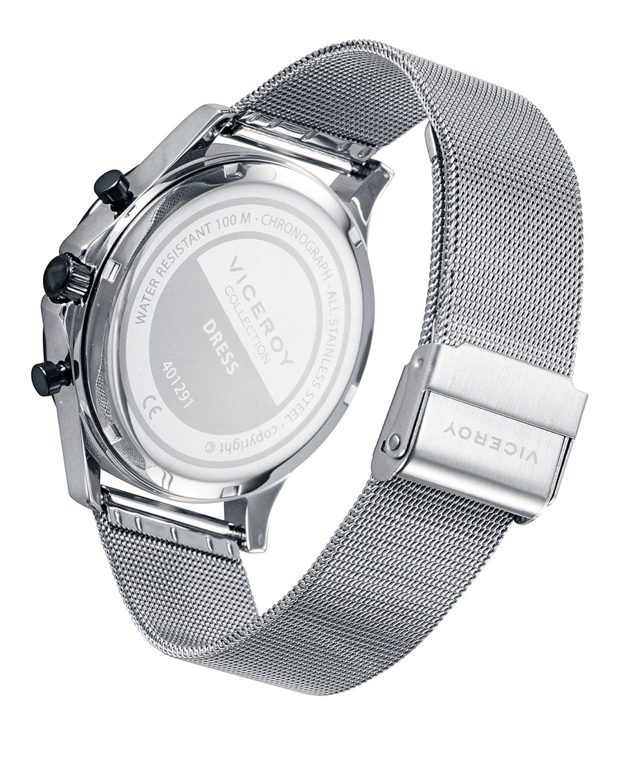 Reloj Viceroy Dress con Caja y Malla Milanesa de Acero en IP Gris