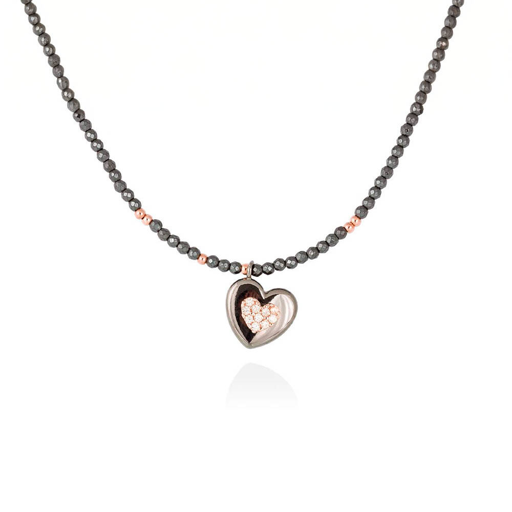 Gargantilla LOVE en plata rosa de Marina García