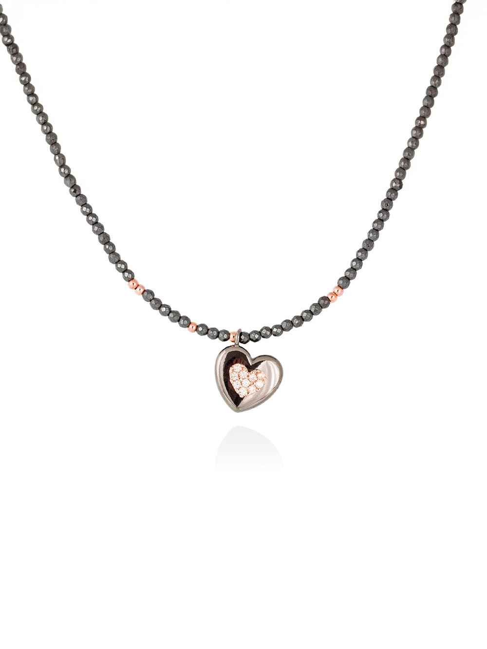 Gargantilla LOVE en plata rosa de Marina García