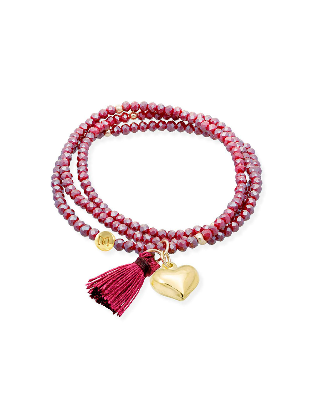 Pulsera ZEN BURGUNDY con corazón de Marina García