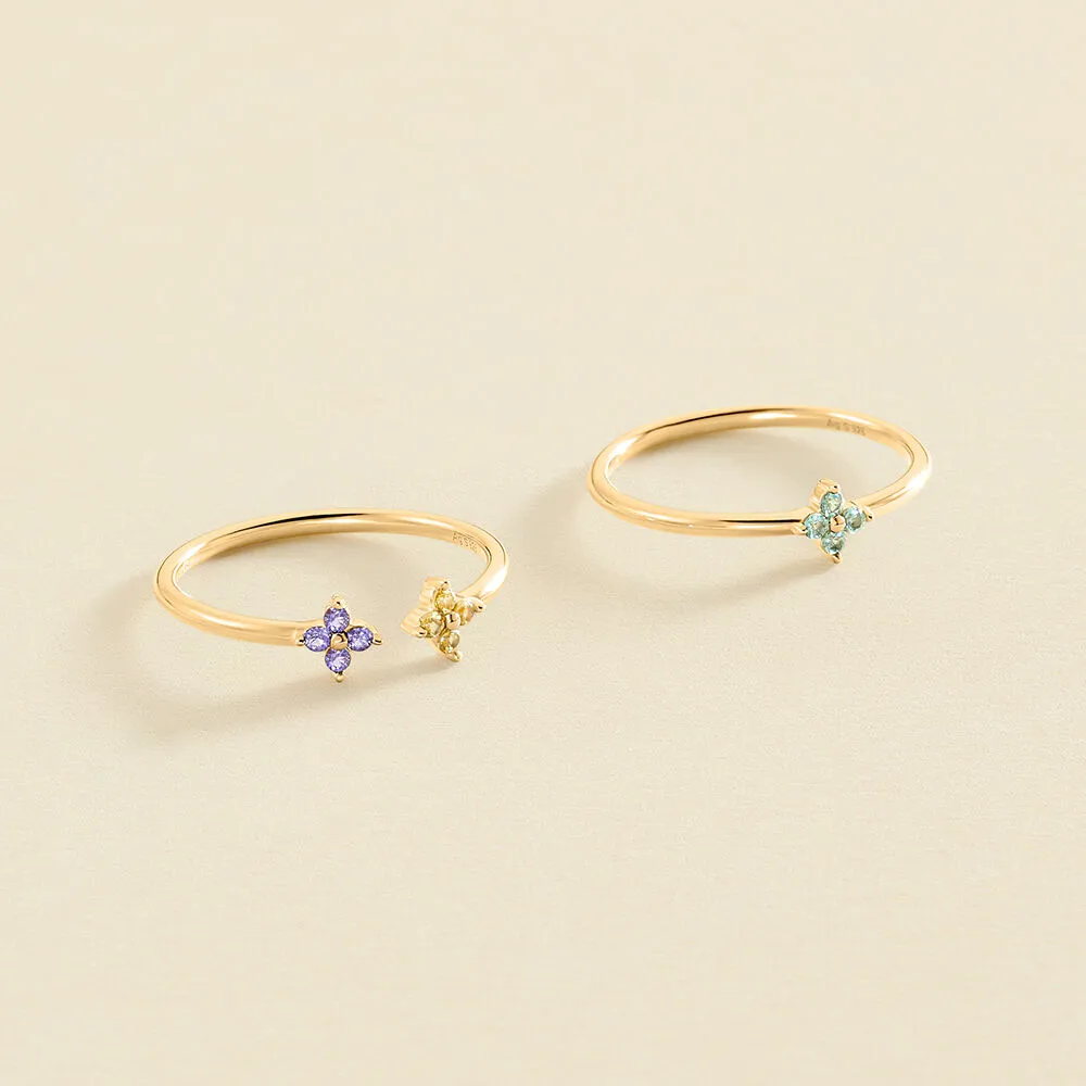 Anillo fino Agatha Paris Beloved de plata bañada en oro con circonitas multicolor 02290070-256-54