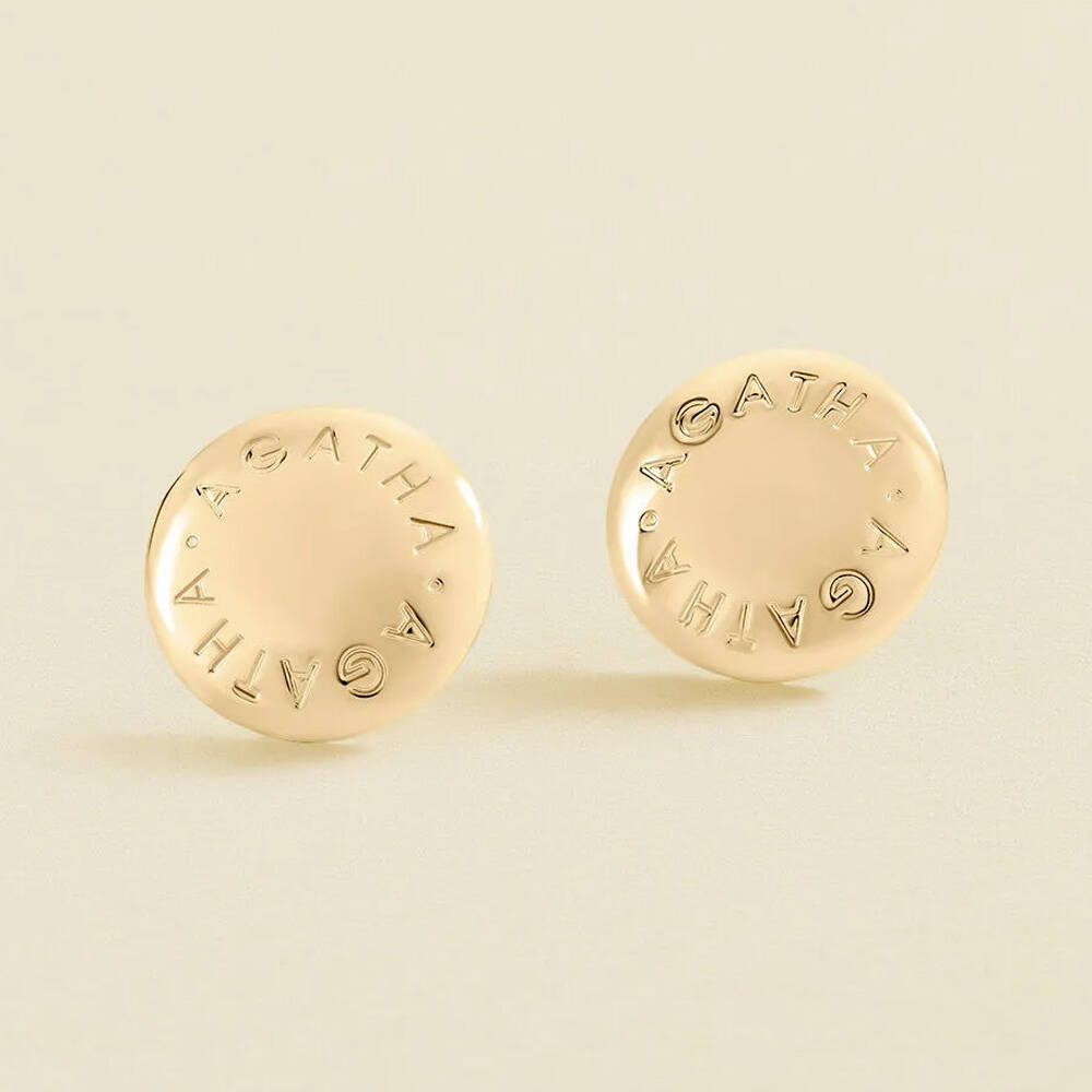 Pendientes largos Agatha Paris Palais Royal en latón bañado en oro 02370353-157-TU