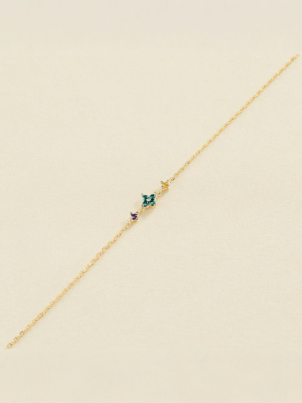 Pulsera de cadena Agatha Paris Beloved de plata bañada en oro con circonitas multicolor 02490104-256-TU