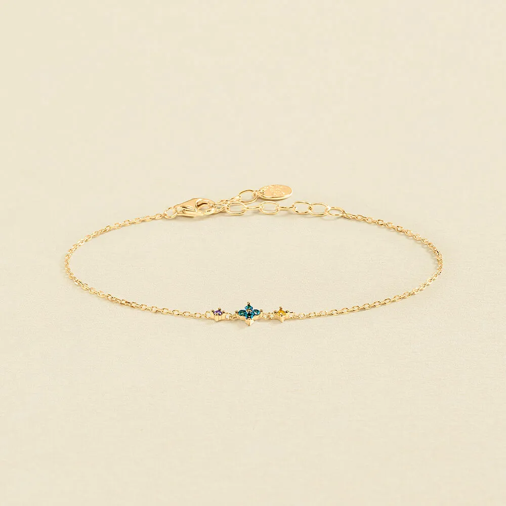 Pulsera de cadena Agatha Paris Beloved de plata bañada en oro con circonitas multicolor 02490104-256-TU