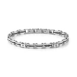 Pulsera Nomination Strong Eslabones Acero y PVD y 4 Diamantes Negros 028322/007