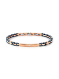 Pulsera Nomination Strong Acero Cerámico y Rosado, 3 Diamantes Blancos 028326/001