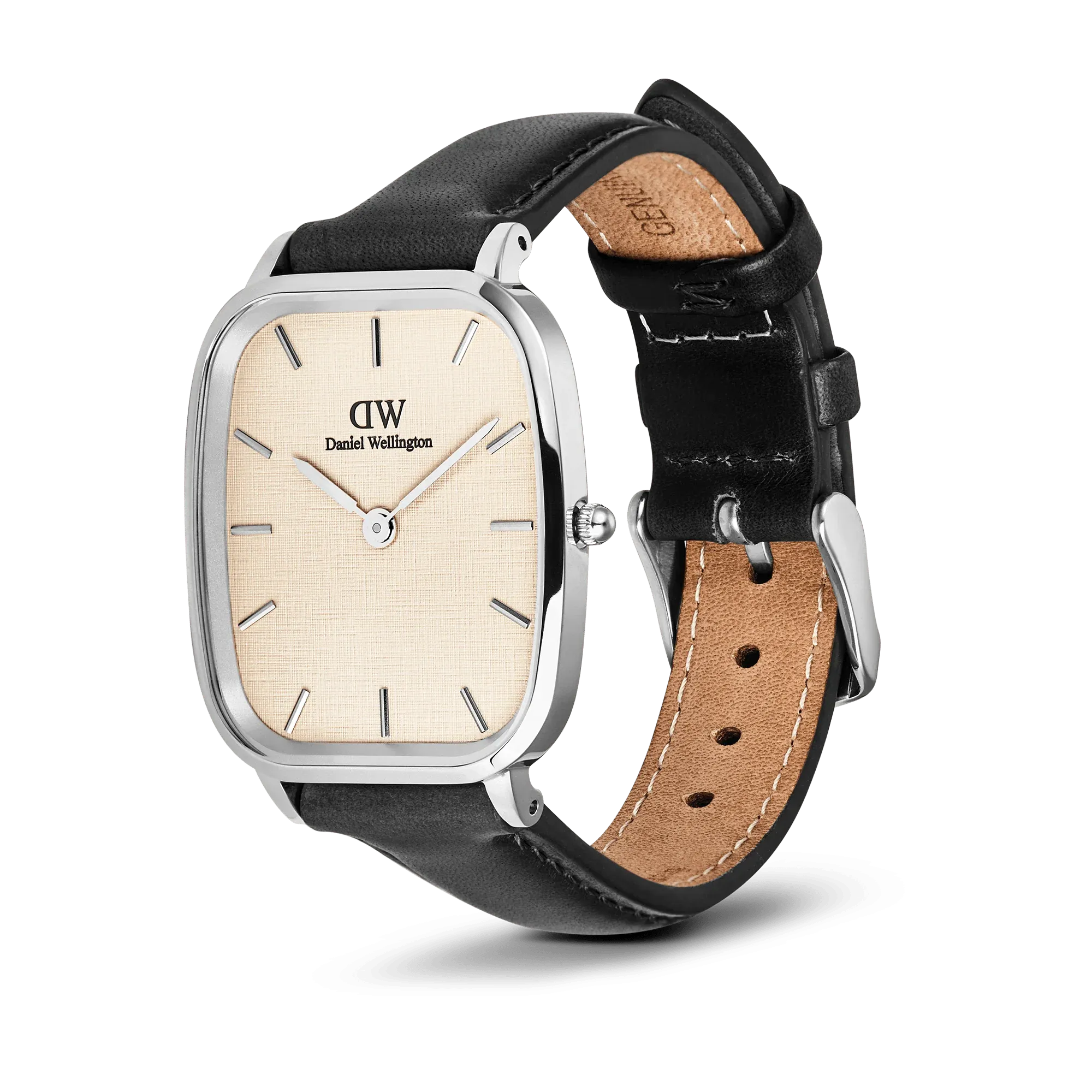 Reloj Daniel Wellington Marlon Sheffield Lino Silver de acero y correa de piel DW00100813