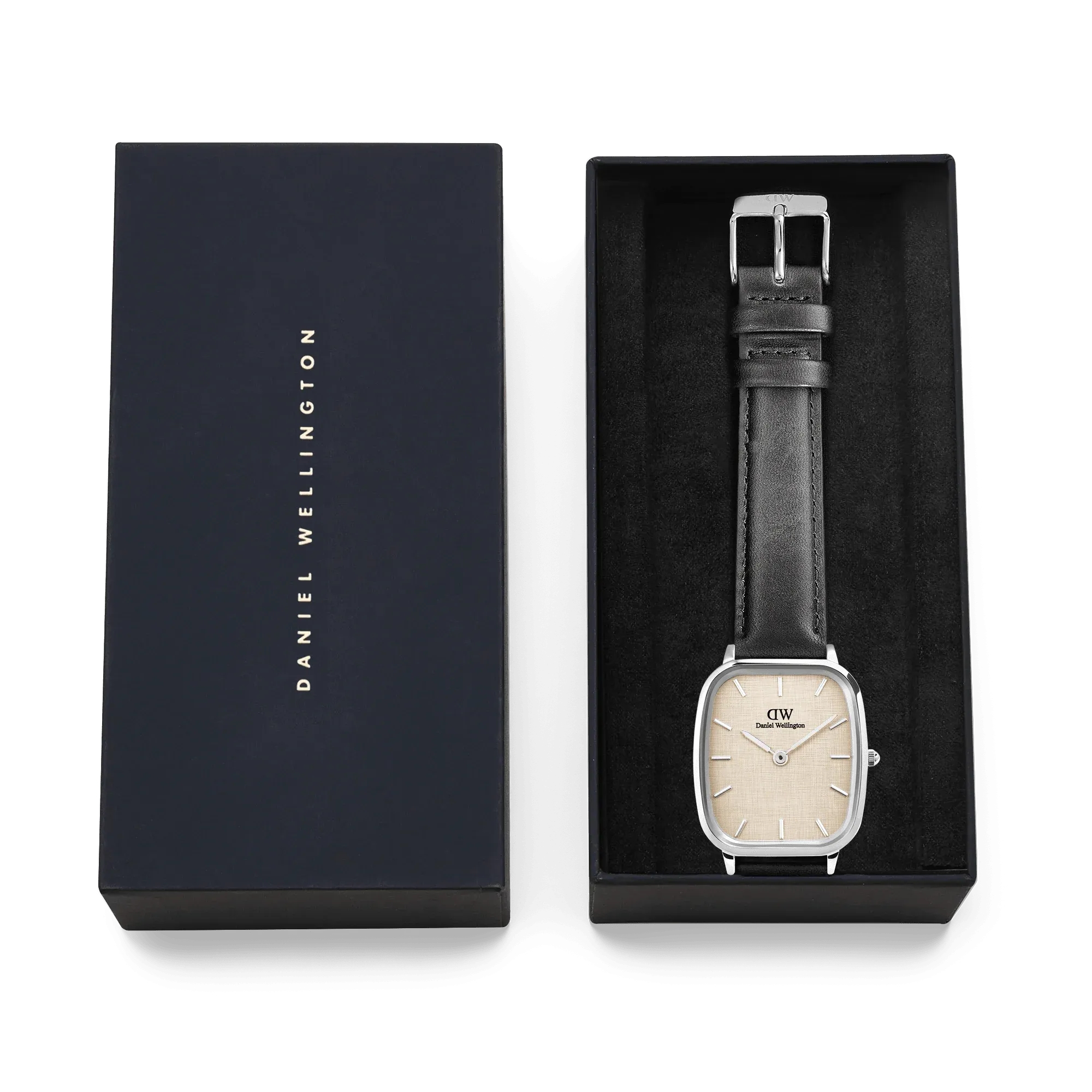 Reloj Daniel Wellington Marlon Sheffield Lino Silver de acero y correa de piel DW00100813