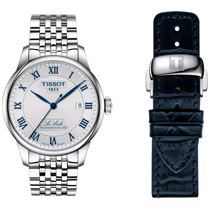 Reloj Tissot Le Locle Powermatic 80 20th Anniversary de acero inoxidable con brazalete intercambiable T006.407.11.033.03