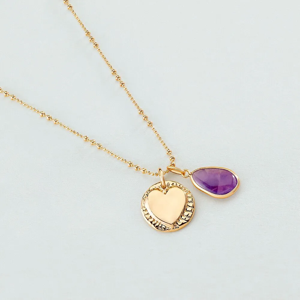 Colgante AGATHA PARIS TALISMANS con piedra citrina y acabado dorado 02880096-123-TU