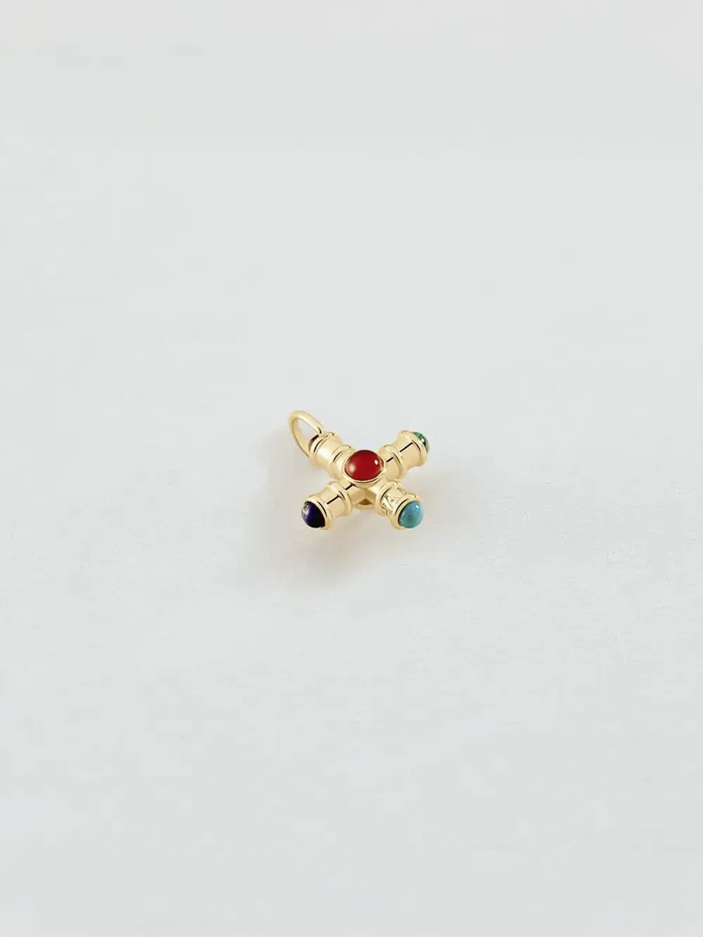 Colgante AGATHA PARIS cruz multicolor con piedras naturales 02880059-256-TU