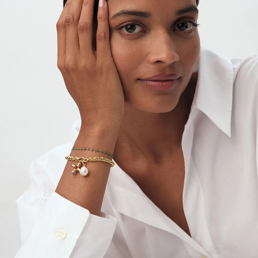 Colgante AGATHA PARIS cruz multicolor con piedras naturales 02880059-256-TU