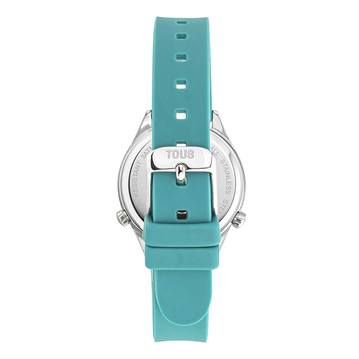 Reloj analógico Tous Mini Self Time de acero y silicona verde 200358053