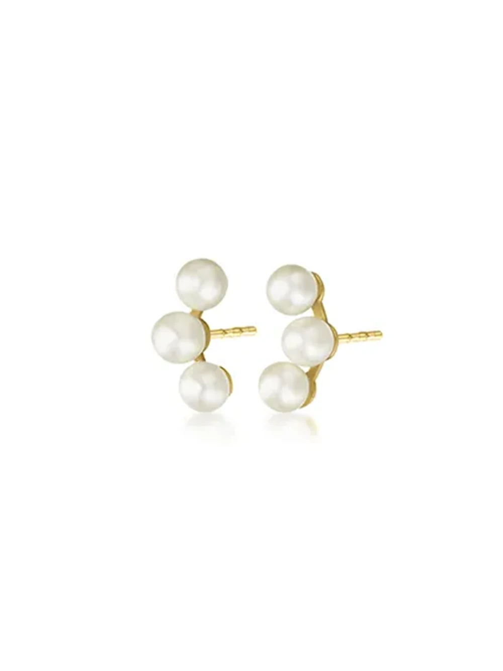 Pendientes Le Carré More Pearls en oro 18K con 3 perlas naturales GB207OA00