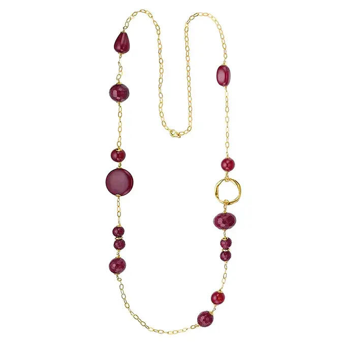 Collar Durán Exquse colección Pompeya de plata dorada con ágatas 00512692