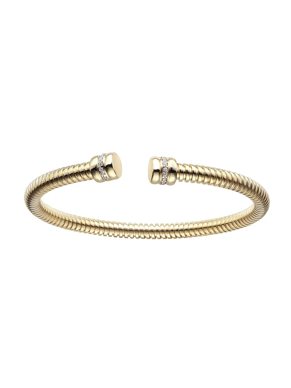 Brazalete Durán Exquse TuboGas de plata dorada con circonitas 00512958