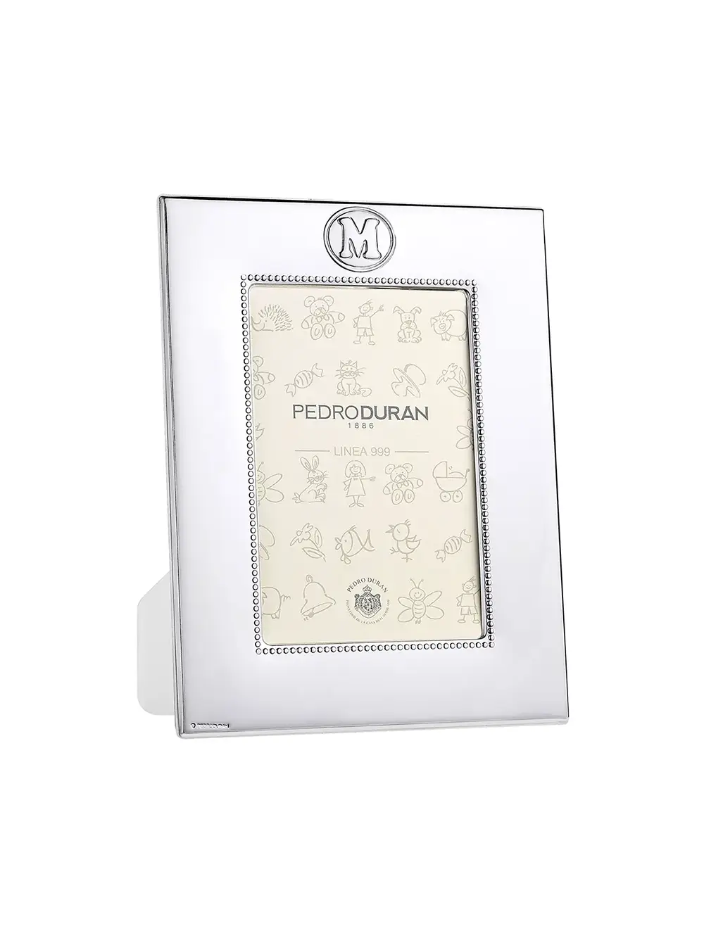 Marco Iniciales Pedro Durán plateado para foto 07500607