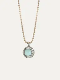 Colgante Sunfield Zinnia Mini de plata con cuarzo azul aguamarina y circonitas CL064790/49