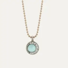 Colgante Sunfield Zinnia Mini de plata con cuarzo azul aguamarina y circonitas CL064790/49