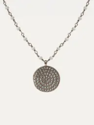 Colgante Sunfield Áine de plata bañada en oro rosa con circonitas verde mint CL065020/2/55