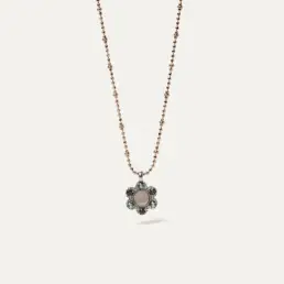 Colgante Sunfield Celia Hirta de plata con cuarzo rosa y circonitas CL065210